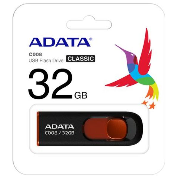 ADATA C008 USB 2.0 - 32GB - USB Flash Drive - Black