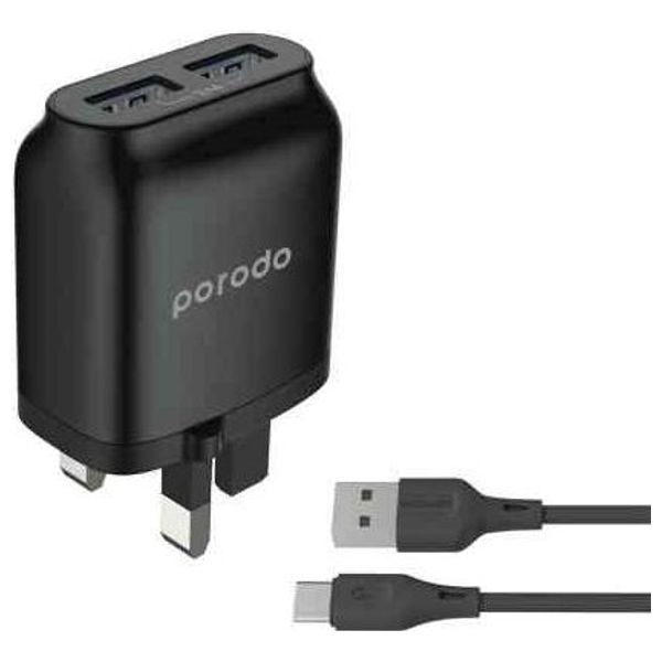 Porodo PD-0203TU2-BK - Charger - Black