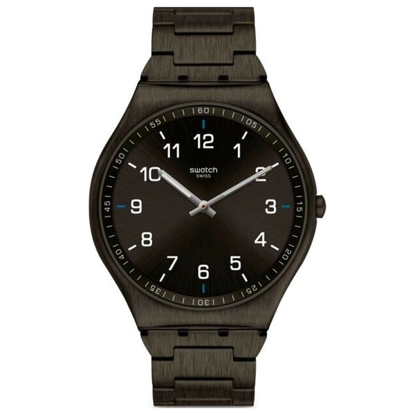  Swatch Watch SS07B100G For Unisex - Analog Display, Stainless Steel Band - Black 