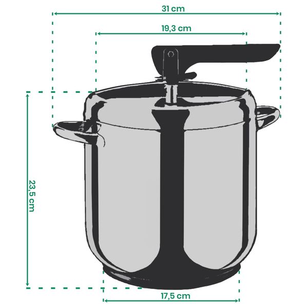  Floria ZLN1015 - Stainless Steel Pressure Cooker - 9L - Silver 