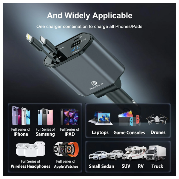  Phone Planet PP-CC06 120W - Car Charger - Black 