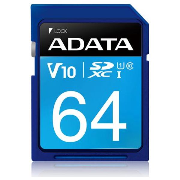 ADATA Premier Memory Card SDA 3.0 - 64GB - SD Card - Blue