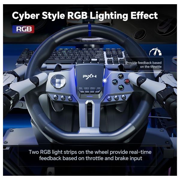 PXN V9 Gen2 - Gaming Racing Wheel - Black