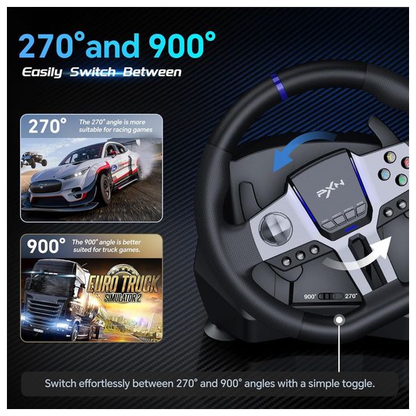 PXN V9 Gen2 - Gaming Racing Wheel - Black