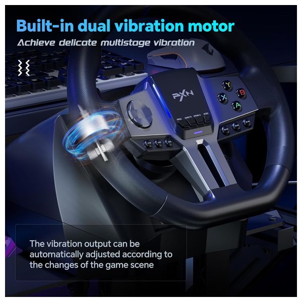 PXN V9 Gen2 - Gaming Racing Wheel - Black