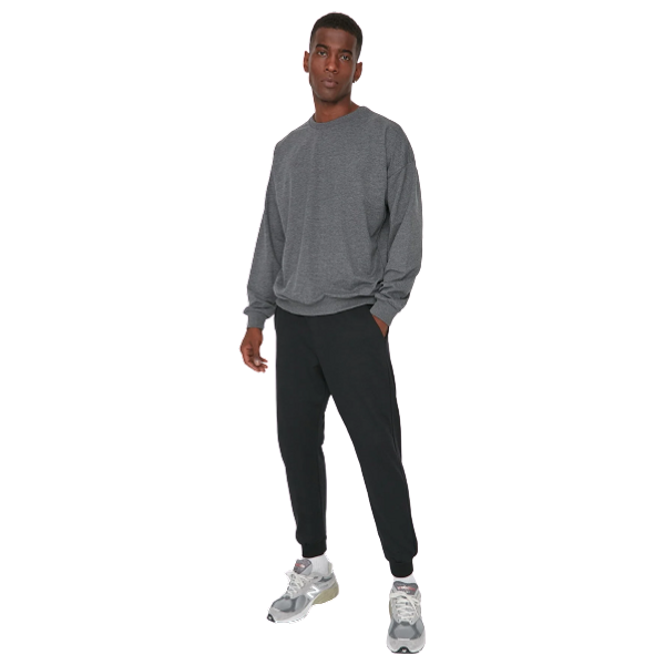 TRENDYOL MAN Regular Fit Rubber Leg Basic Sweatpants - Black 