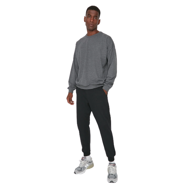 TRENDYOL MAN Regular Fit Rubber Leg Basic Sweatpants - Black 