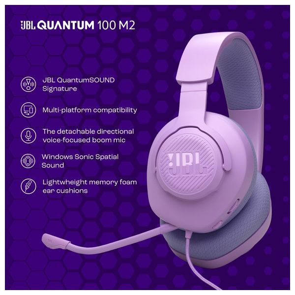 سماعة حول الاذن جي بي ئل - Quantum 100M2 - بنفسجي 