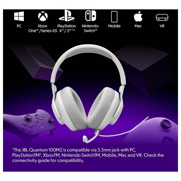  JBL Quantum 100M2 - Over Ear Headphones - White 