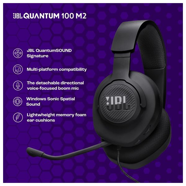 JBL Quantum 100M2 - Over Ear Headphones - Black