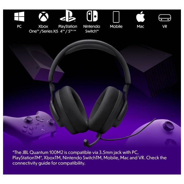 JBL Quantum 100M2 - Over Ear Headphones - Black