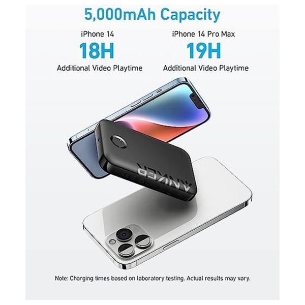 شاحن محمول وايرليس انكر - A1616H11 - 5000mah - اسود