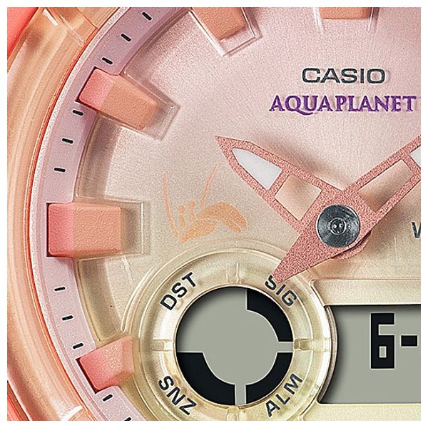  Casio Watch BGA-280AQ-4ADR For Women - Analog Display, Resin Band - Pink 