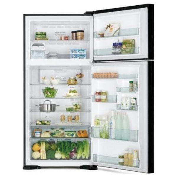  Hitachi R-VG760PUQ7 - 23ft - Conventional Refrigerator - Glass Black 