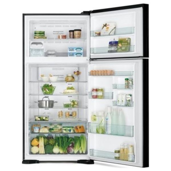 Hitachi R-VG760PUQ7 - 23ft - Conventional Refrigerator - Glass Black