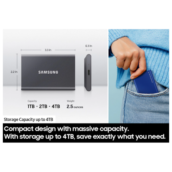  Samsung T7 - 1TB - External SSD Hard Drive - Red 