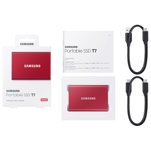  Samsung T7 - 1TB - External SSD Hard Drive - Red 
