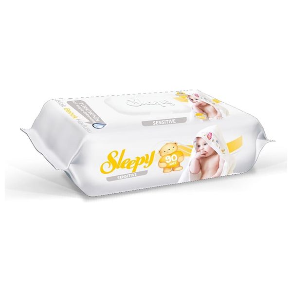 Sleepy Baby Wipes for Sensitive Skin - 90 Wipes Pack - Cottony Texture