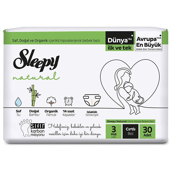  Sleepy Natural Baby Diapers - Size 3 - 30 Piece 