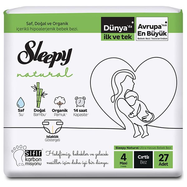 Sleepy Natural Baby Diapers - Size 4 - 27 Pieces 