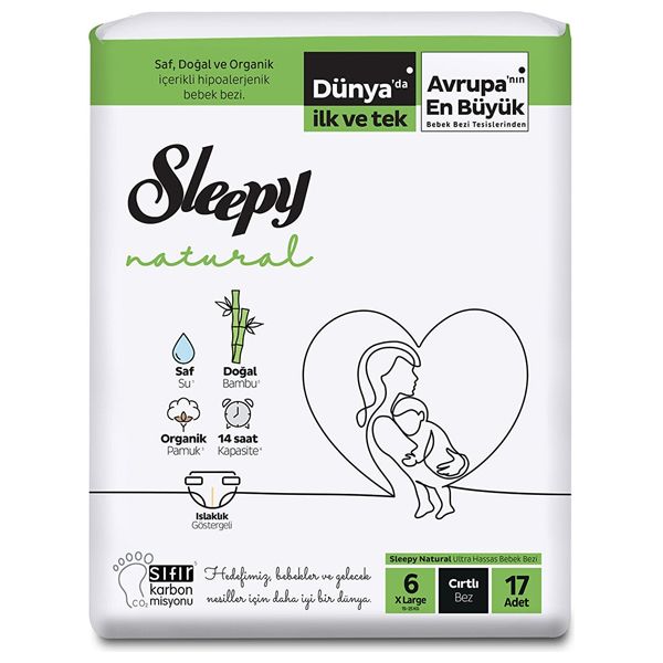  Sleepy Natural Baby Diapers - Size 6 - 17 Piece 