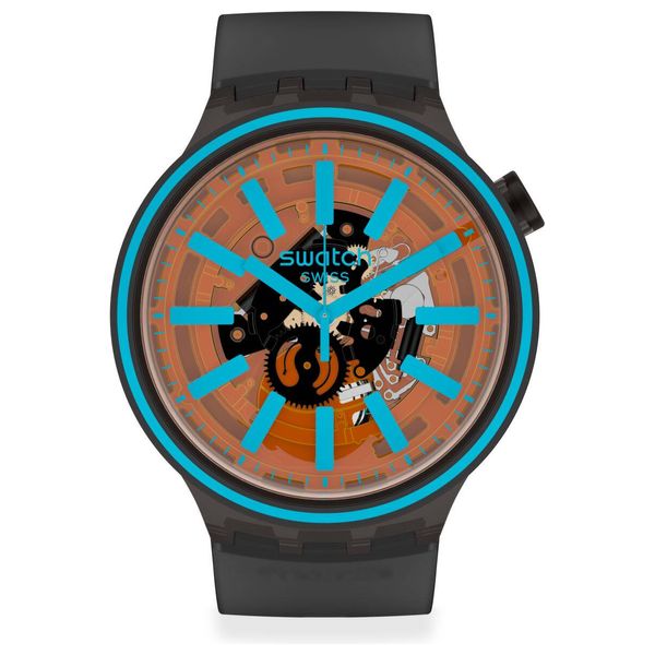  Swatch Watch SO27B112 For Unisex - Analog Display, Silicone Band - Black 