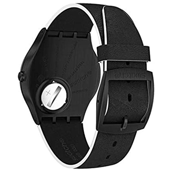  Swatch Watch SS07B101 For Unisex - Analog Display, Silicone Band - Black 