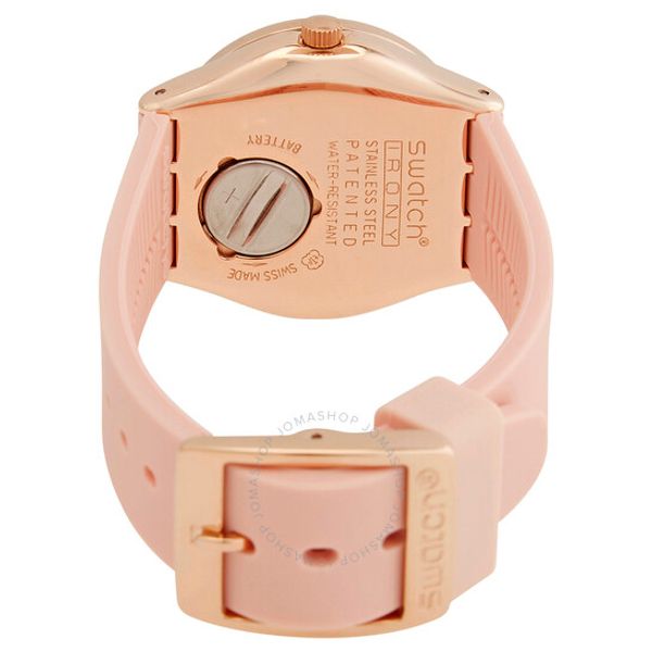  Swatch Watch YLG140 For Women - Analog Display, Silicone Band - Pink 