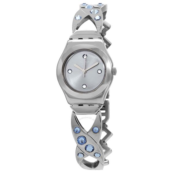 Elryan Swatch Watch YSS332G For Women Analog Display Stainless Steel Band Gray
