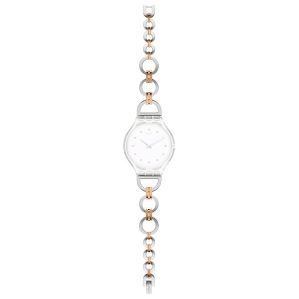  Swatch Watch SVOK102G For Women - Analog Display, Stainless Steel Band - Silver 