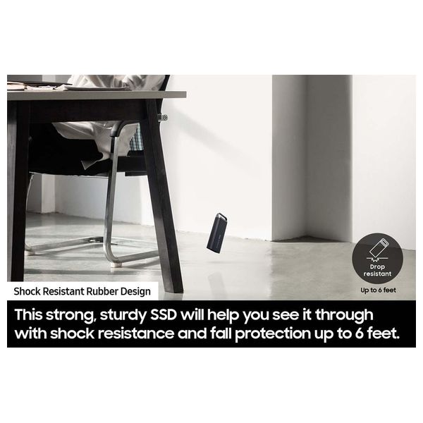  هارد خارجي سامسونج اس اس دي T5 EVO - اسود - 8 تيرابايت 