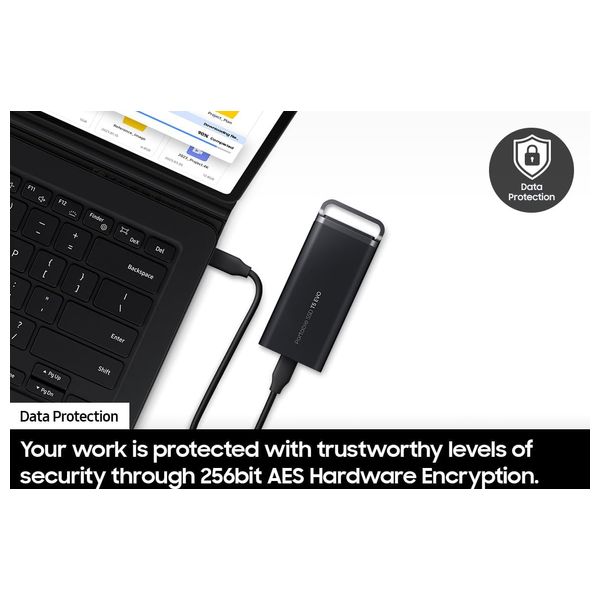  هارد خارجي سامسونج اس اس دي T5 EVO - اسود - 8 تيرابايت 