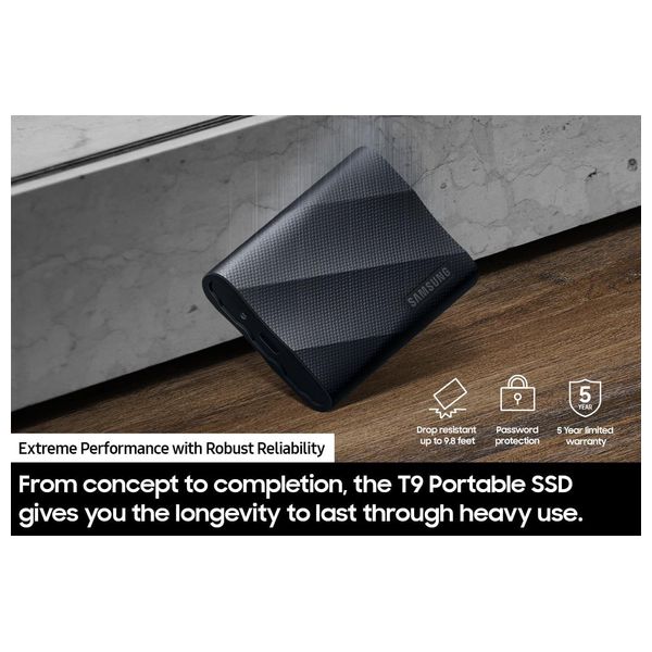  Samsung T9 - 2TB - External SSD Hard Drive - Black 