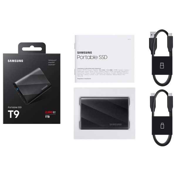  Samsung T9 - 2TB - External SSD Hard Drive - Black 