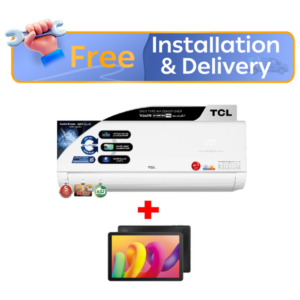 TCL TAC-24CHSD/MAX - 2 Ton - Wall Mounted Split - White - Inverter Pro - AMP Control + TCL Tab 10 + Free Installation 
