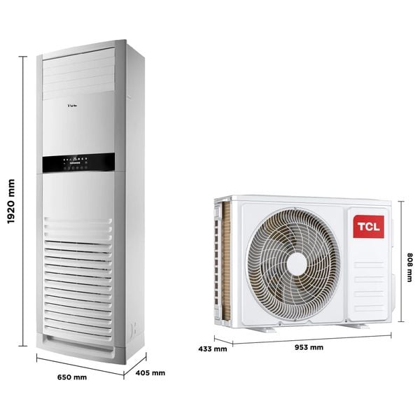  TCL TAC-48CHFA/FDI - Floor Standing Air Conditioner - 4 Ton - Inverter - 3 Stage Amperage Control - White 