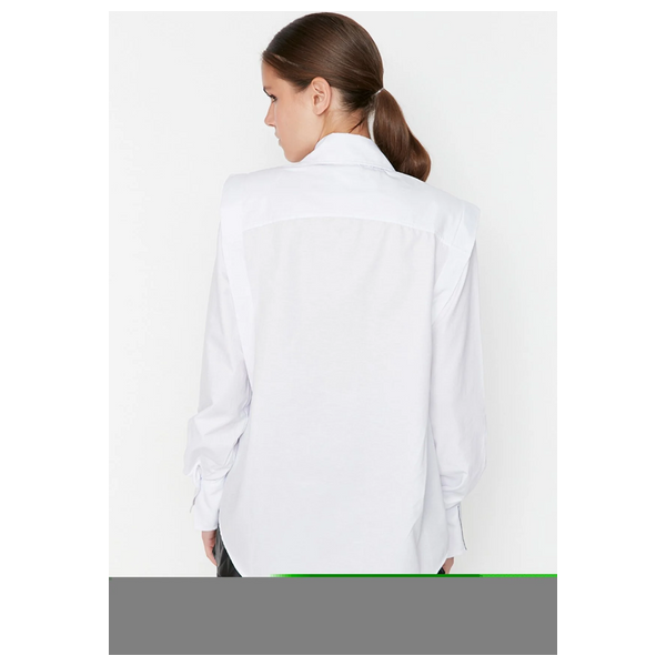 قميص ترينديول ميلا باكمام طويلة - ابيض