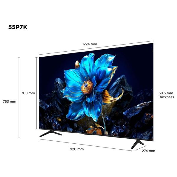  TCL 55-Inch P7K Series - Smart - 4K - QLED - 60Hz - 2025 Model 