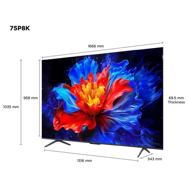  شاشة تي سي ال 75-انج فئة P8K - سمارت - 4K - QLED - إصدار 2025 - 144 هيرتز 