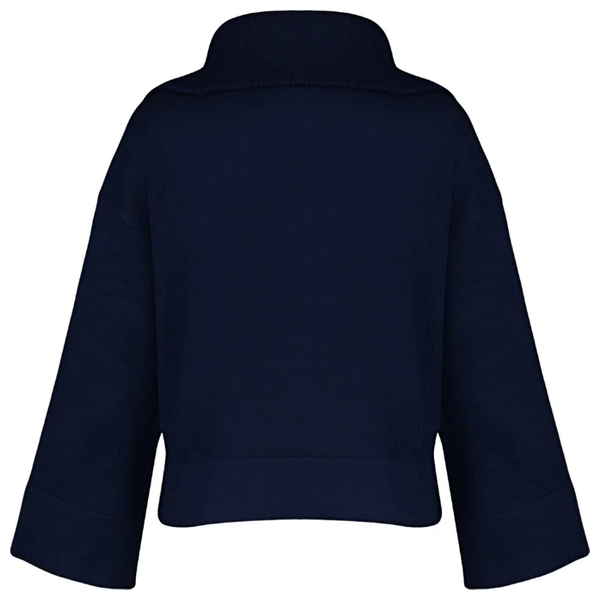 Trendyolmilla Wide Fit Soft Textured Basic Knit Sweater - Navy Blue