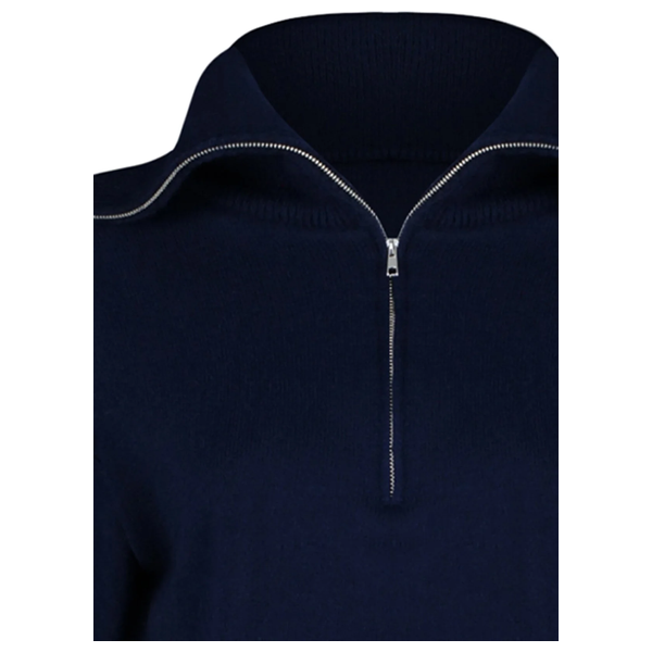 Trendyolmilla Wide Fit Soft Textured Basic Knit Sweater - Navy Blue