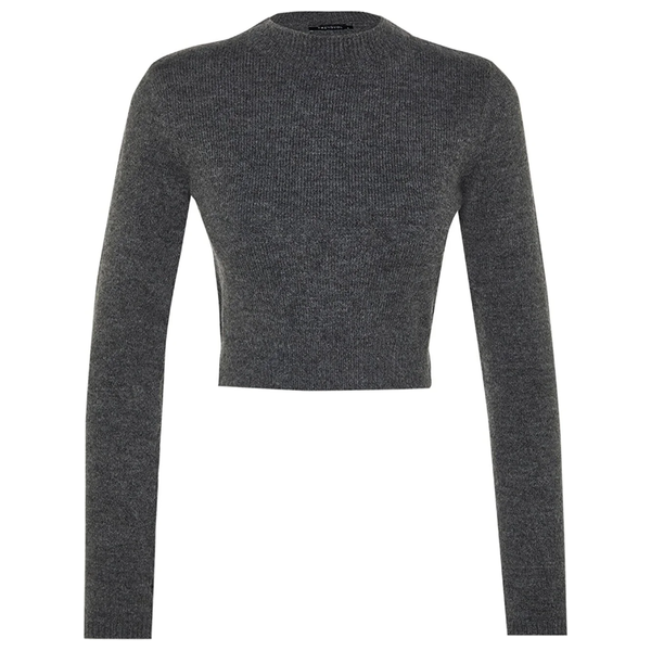 ترينديول ميلا سترة ناعمة الملمس - رمادي