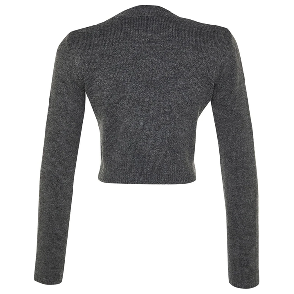 ترينديول ميلا سترة ناعمة الملمس - رمادي