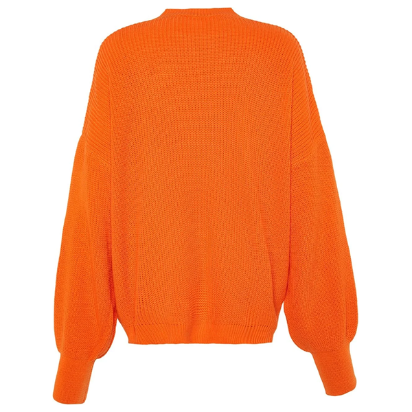 ترينديول ميلا بلوزة ذات فتحة واسعة بياقة دائرية - برتقالي