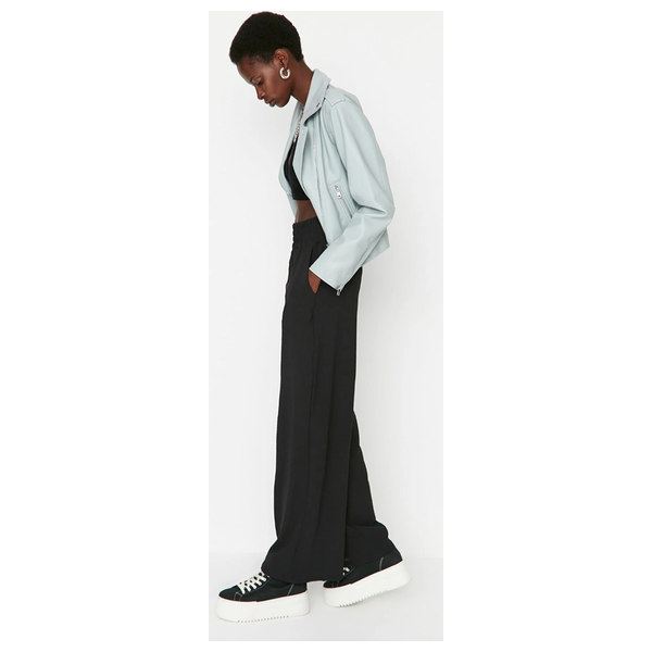 Trendyolmilla Wide Leg Elasticated Woven Pants - Black