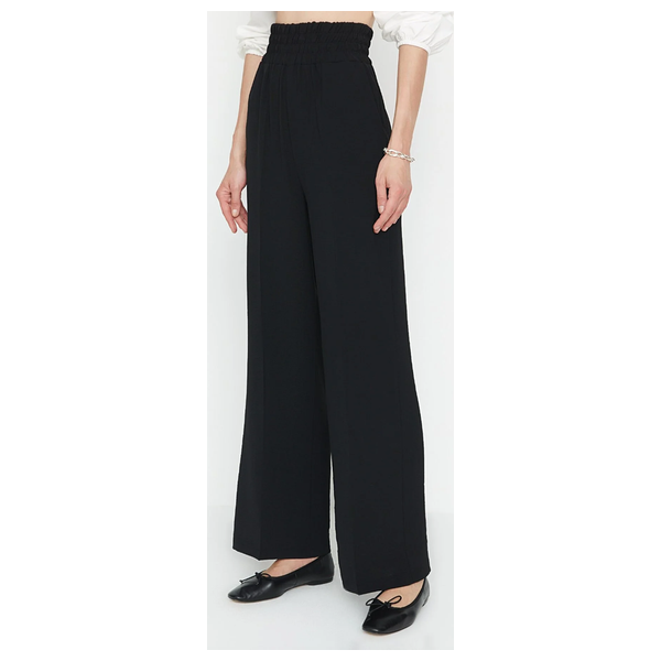 Trendyolmilla Wide Leg Elasticated Woven Pants - Black