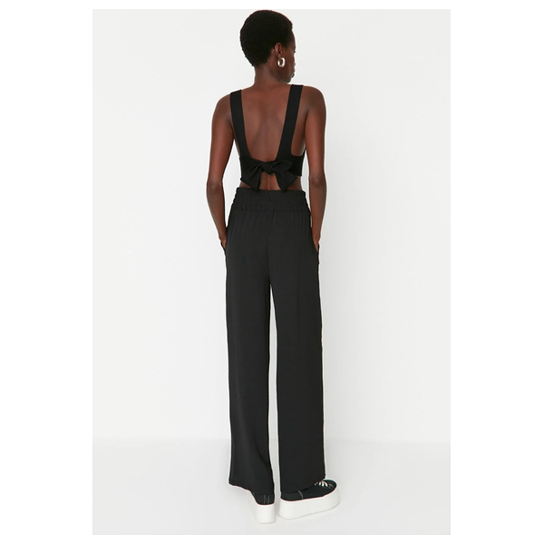 Trendyolmilla Wide Leg Elasticated Woven Pants - Black