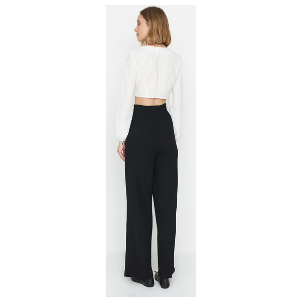 Trendyolmilla Wide Leg Elasticated Woven Pants - Black