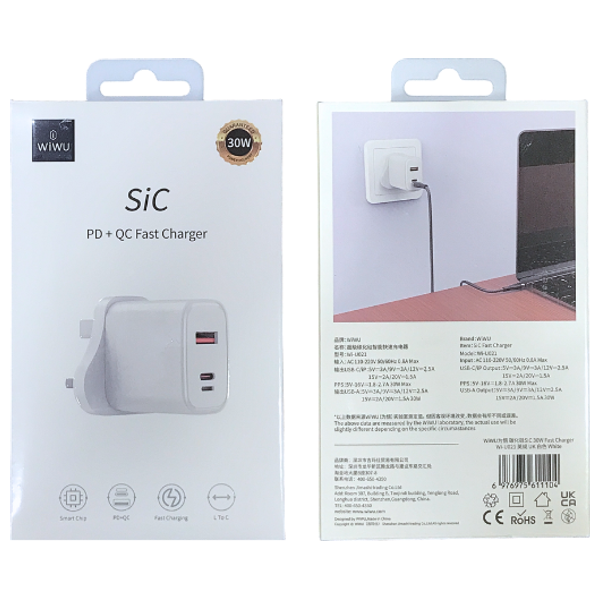  WIWU U021 - Wall Charger - White 