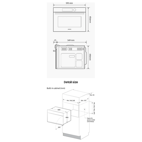  Samsung NQ5B4513GBS/U4 - 50L - Built-in Microwave - Black 